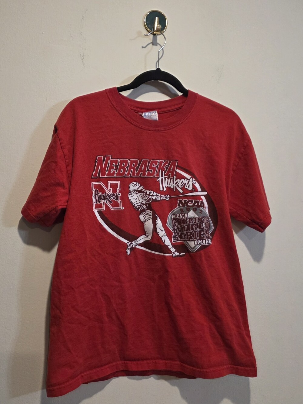 adidas Red Nebraska Huskers Graphic Tee